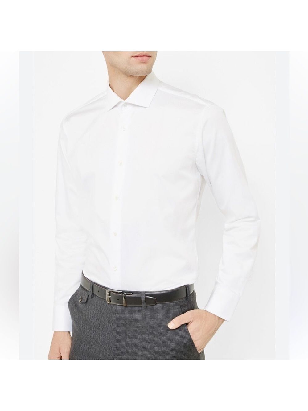 Ted Baker Endurance Crisp White Dress Shirt Slim Fit Medium